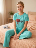 Women’s Friends Forever Print Pajama Set – Soft Short Sleeve Lounge & Sleepwear