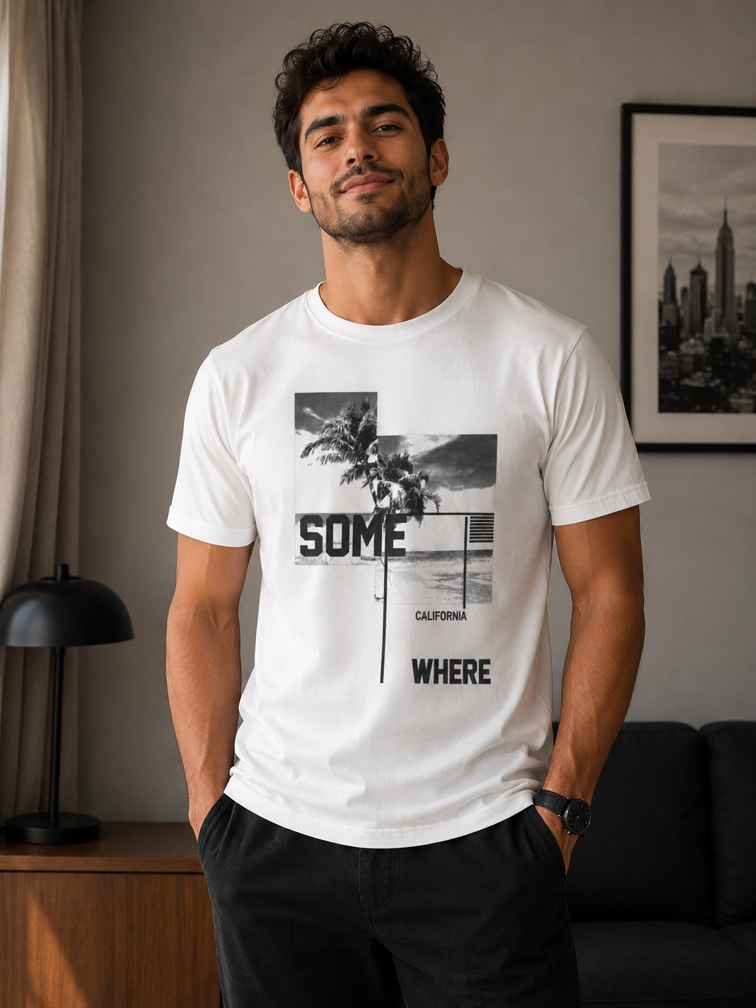 Men’s California Graphic Print T-Shirt – Premium Cotton Casual Short Sleeve Tee