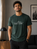 Men’s New York Skyline Graphic Print T-Shirt – Premium Cotton Casual Short Sleeve Tee