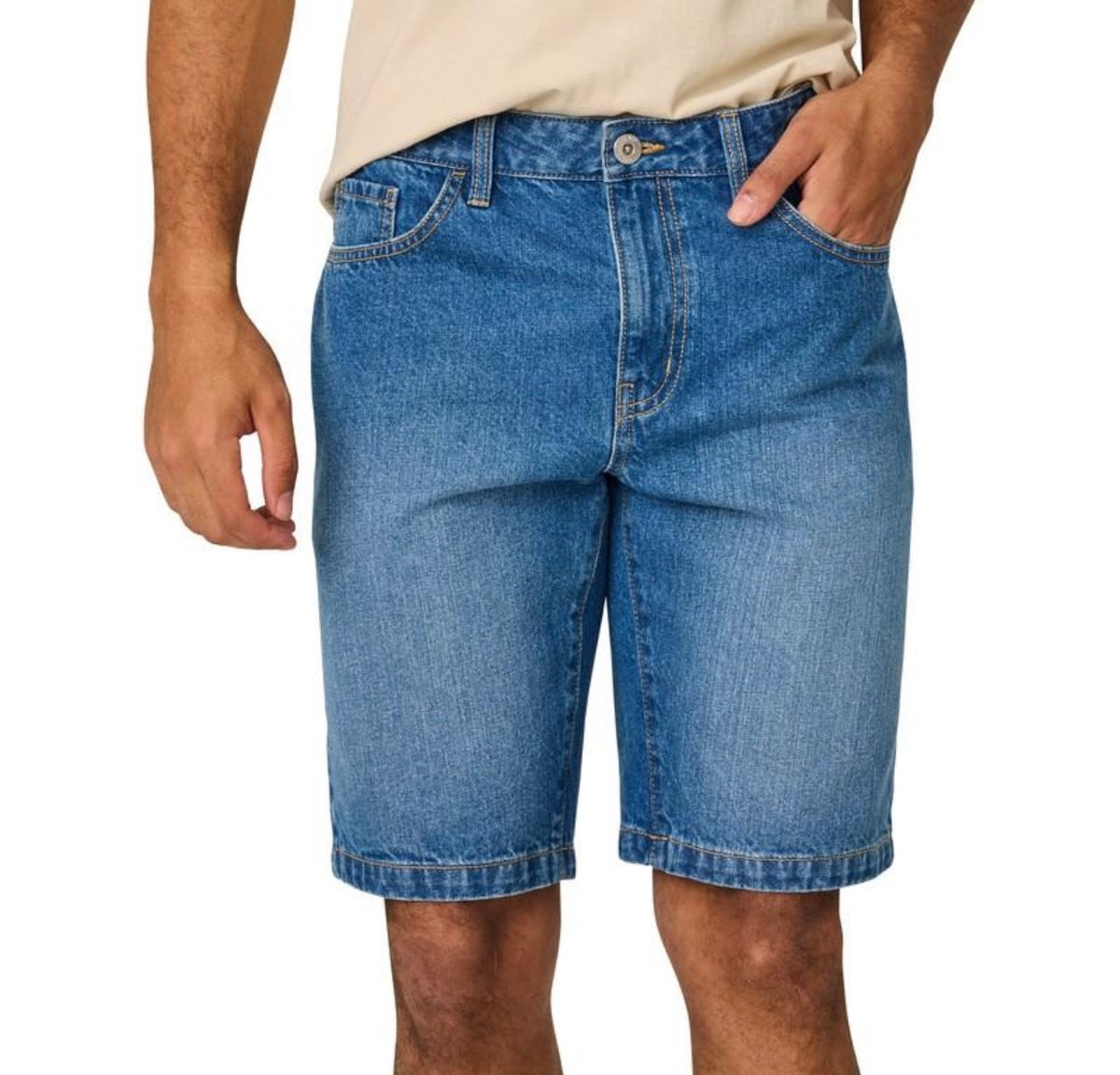 Men’s Classic Blue Denim Shorts – Regular Fit Casual Jean Shorts