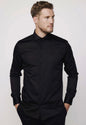 Men’s Premium Black Dress Shirt – Slim Fit Long Sleeve Button-Up Formal Shirt