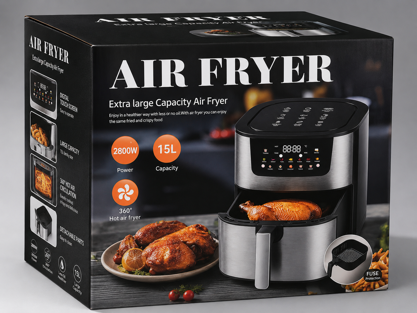 15L Digital Air Fryer – 2800W Extra Large Capacity