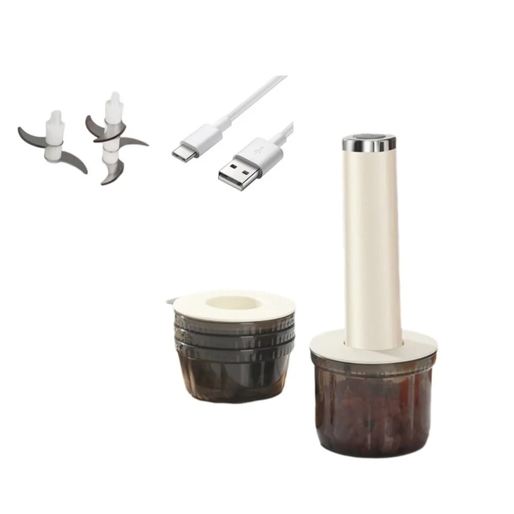 Plastic Electric Meat Grinder Powerful Motor Efficient Cordless Vegetable Chopper USB Rechargeable Electric Food Chopper