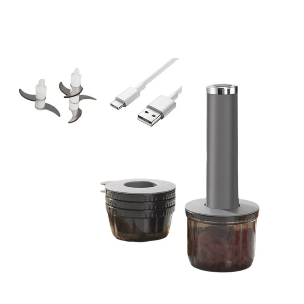 Plastic Electric Meat Grinder Powerful Motor Efficient Cordless Vegetable Chopper USB Rechargeable Electric Food Chopper
