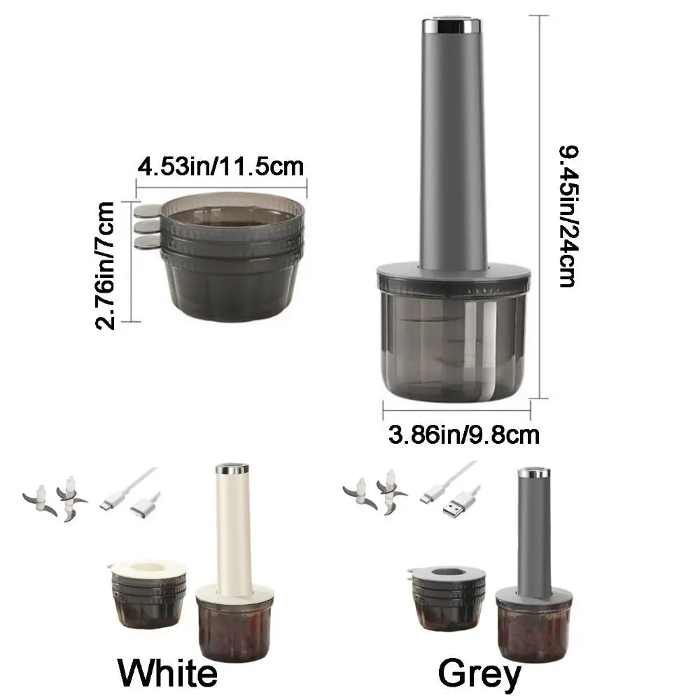 Plastic Electric Meat Grinder Powerful Motor Efficient Cordless Vegetable Chopper USB Rechargeable Electric Food Chopper