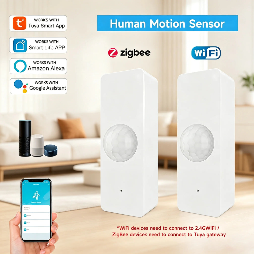 Tuya Smart Life PIR Motion Sensor WiFi Zigbee Human Infrared Detector Security Alarm Home Automation Works With Alexa Google